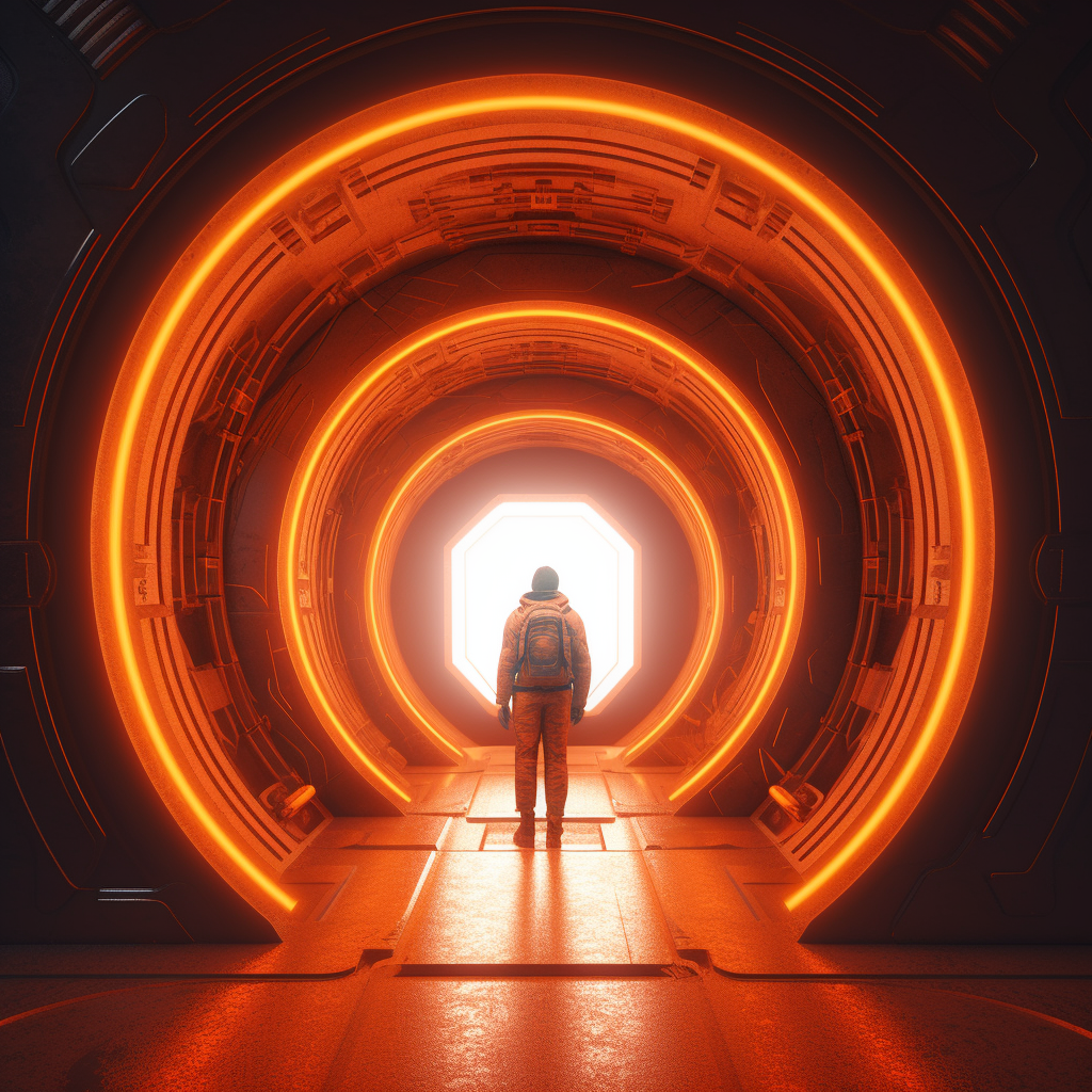 Stepping into the portal artwork
